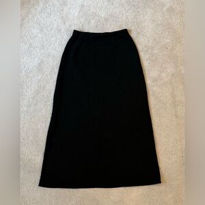 Eileen Fisher black maxi wool blend skirt XS